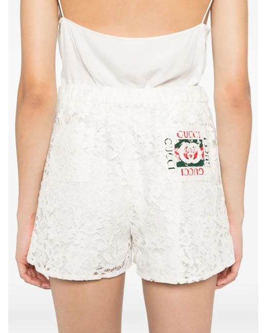 Gucci White Interlocking G Shorts
