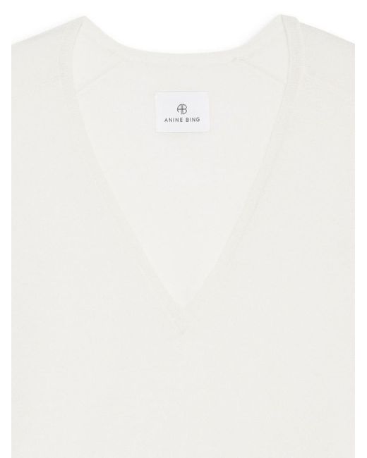 T-shirt à plaque logo Anine Bing en coloris White