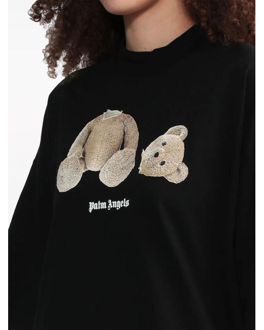 Palm Angels Black Bear-print Cotton-jersey T-shirt