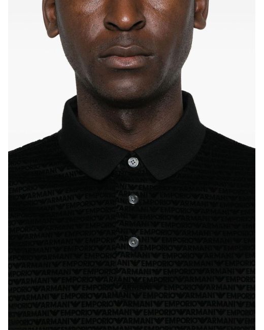 Emporio Armani Black Asv Polo Shirt for men