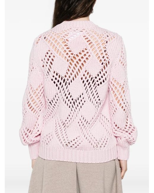 Jil Sander Pink Open-Knit Sweater