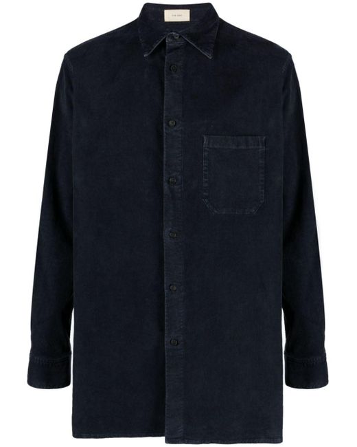 The Row Blue Melvin Pointed-collar Corduroy Shirt for men