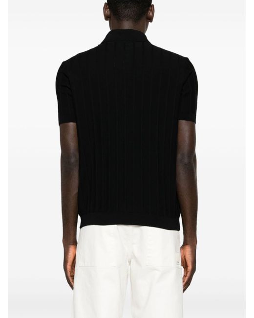 Paul & Shark Black Striped Cotton Polo Shirt for men