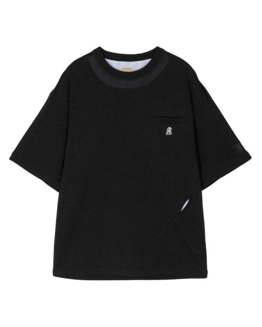 Undercover Black Logo-appliqué Knitted T-shirt for men