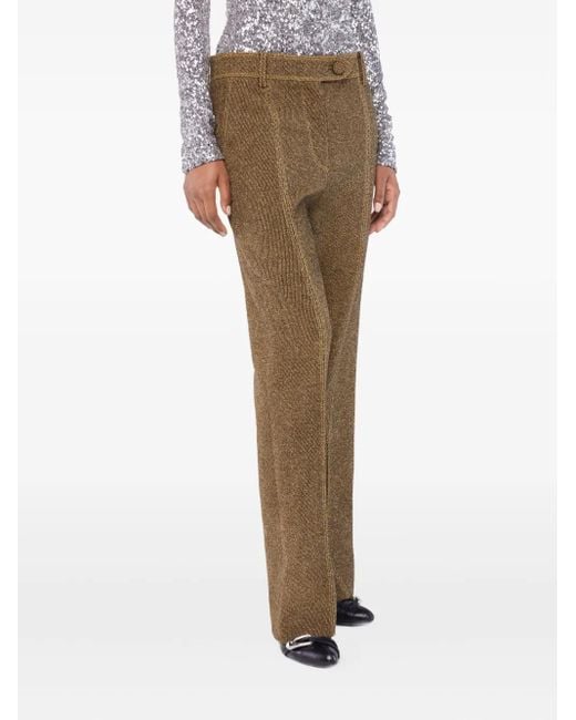 Rabanne Brown Seam-Detail Tailored Trousers