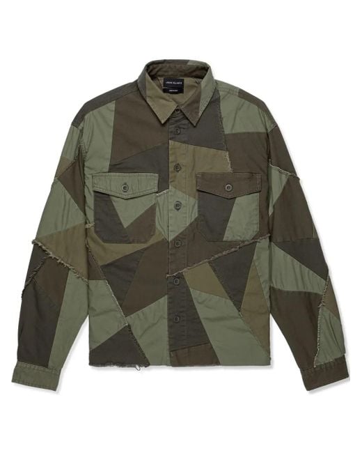 John Elliott Overhemd Met Patchwork in het Green voor heren