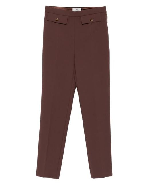 Pantalones con detalle de botones Elisabetta Franchi de color Brown