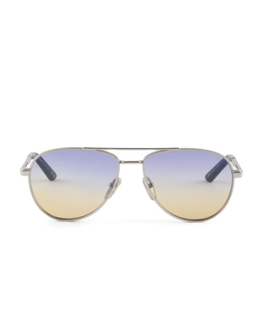 メンズ Prada ロゴエングレーブ サングラス Blue
