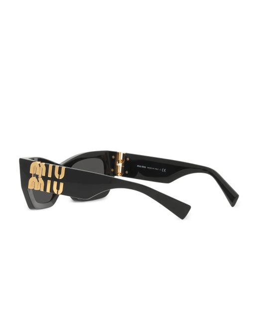 Miu Miu Black Logo-Lettering Sunglasses