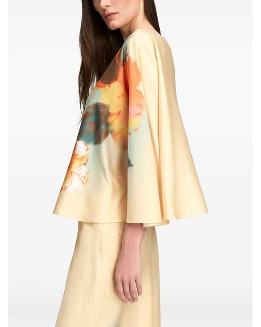 Cinq À Sept White Haut Asymétrique Carole À Fleurs