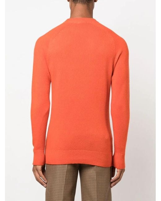 Malo Orange Mock-Neck Knit Jumper for men