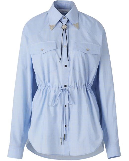 Rabanne Blue Drawstring-Waist Shirt