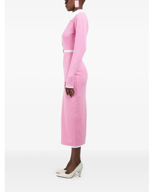 ROWEN ROSE Pink Robe-Polo À Manches Longues