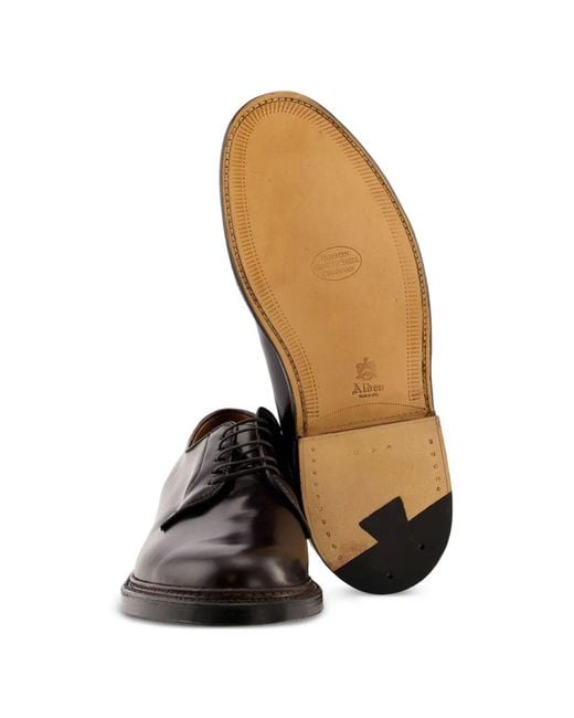 Alden Black 990 Toe Blucher Lace-Up Derby Shoes for men