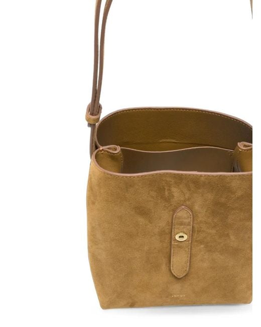 Soeur White Mini Bello Suede Shoulder Bag