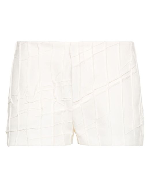 Blumarine White Pleat-detail Shorts