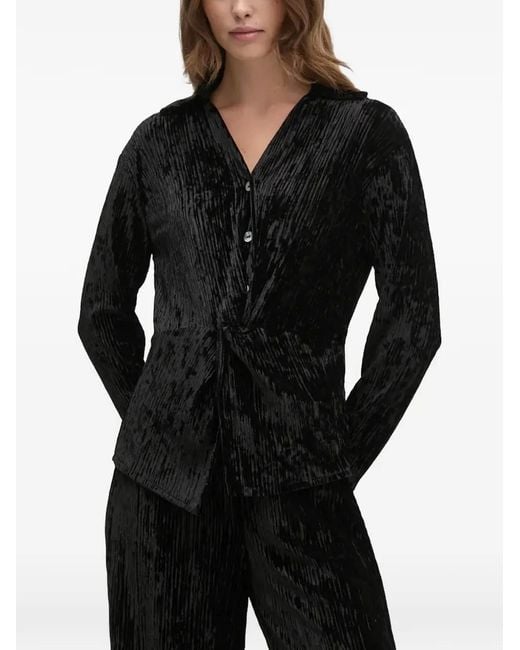 Joseph Ribkoff Black Textured Buttoned Blouse