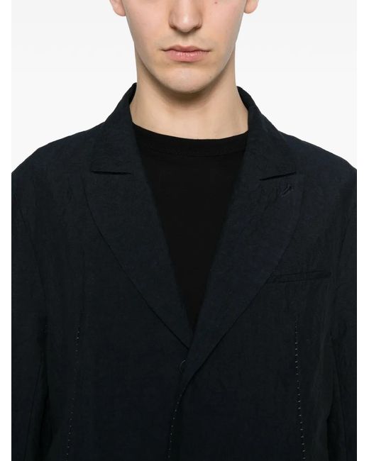 Masnada Black Bia Button Textured Blazer for men