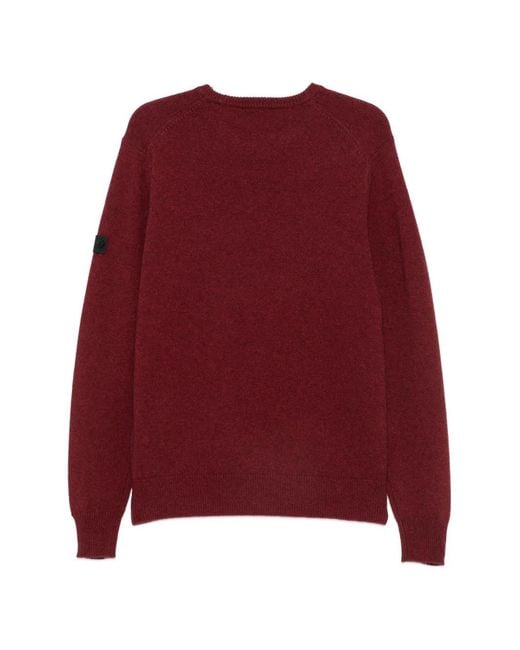 Peuterey Red Logo-Patch Crew-Neck Sweater for men