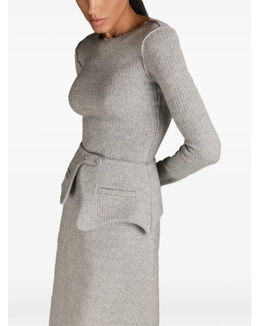 MARK-OFF Gray Chelsea Ribbed-Knit Top