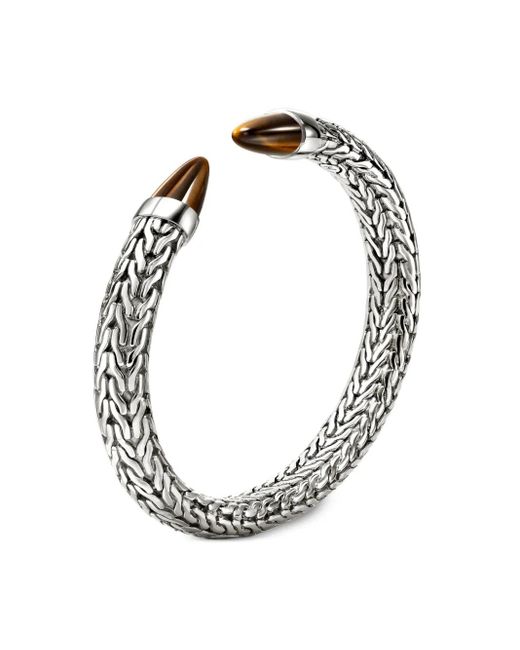 John Hardy Spear 50 Sterling Zilveren Armband Met Tijgeroog in het White voor heren