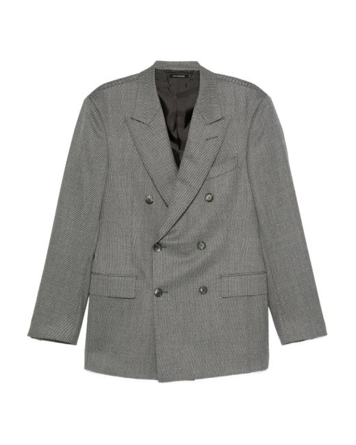 Blazer En Laine À Boutonnière Croisée Tom Ford pour homme en coloris Gray