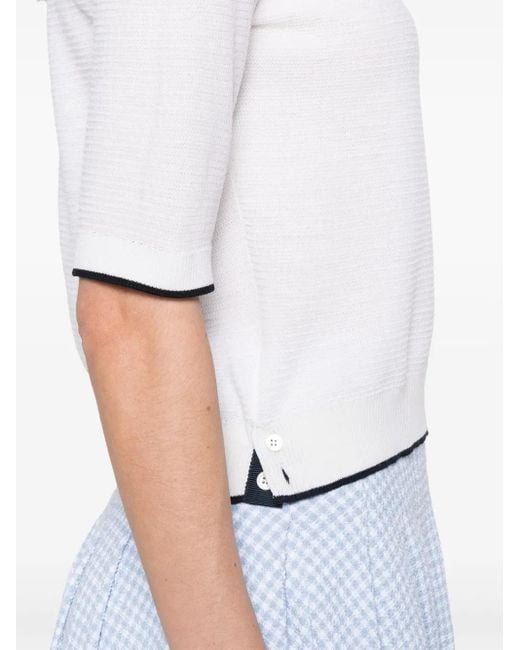 Thom Browne White 4-Bar Stripe Cotton T-Shirt