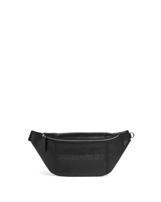 メンズ DSquared² レザー ベルトバッグ Black