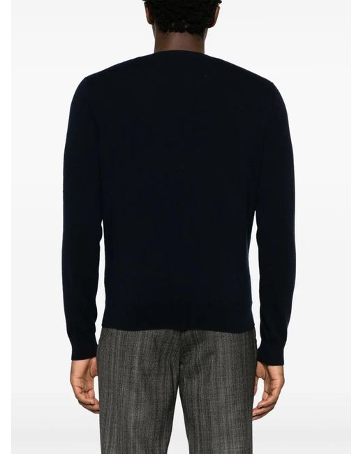 Malo Black Fine-Knit Cashmere Jumper for men