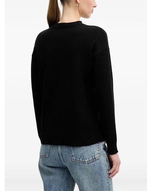 DKNY Black Sequin-Logo Sweater
