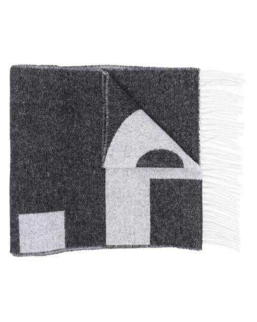 A.P.C. Gray Malo Logo Scarf