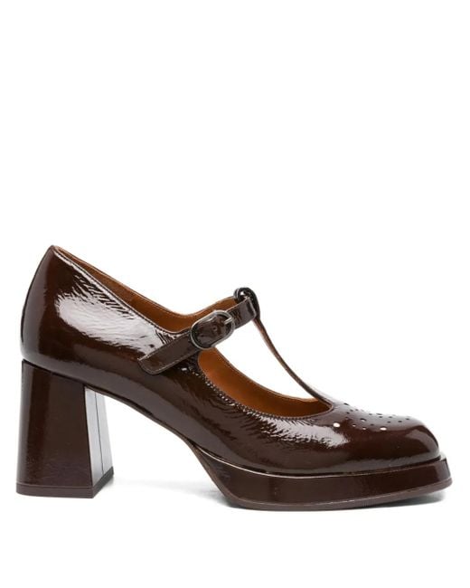 Chie Mihara Brown 51Mm T-Bar Platform Trainers