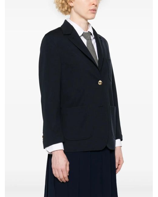 Thom Browne Black Wool Single-Breasted Blazer