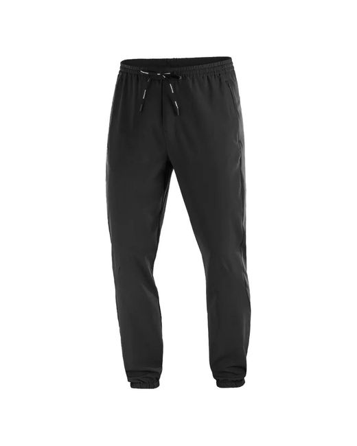 Salomon Black Shakeout Core Drawstring-Fastening Track Pants for men