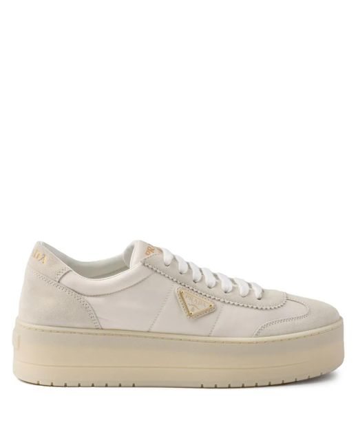 Prada White Downtown Bold Sneakers