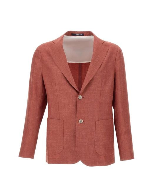 Barba Napoli Red Easy J Mono Lapel Blazer for men