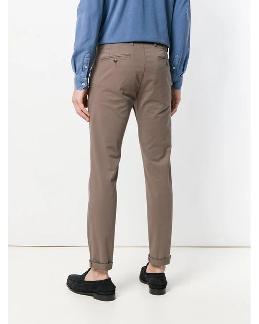 Briglia 1949 Gray Slim Chino Trousers for men
