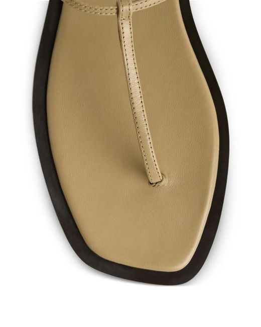 Totême White T-Strap Leather Sandals