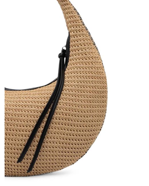 Sisley White Woven-Design Whipstitch-Trim Tote Bag