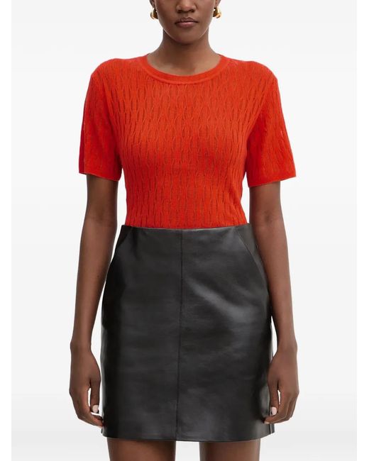 Patrizia Pepe Red Cable-Knit Sweater