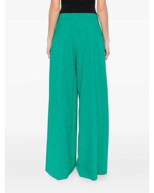 SIMONA CORSELLINI Green Pleated Trousers