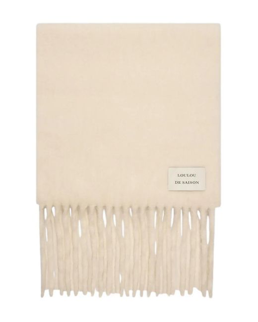 Loulou Natural Santo Fringed-Edge Scarf