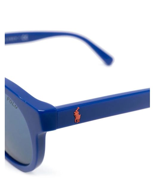 Polo Ralph Lauren Blue Polo Pony Round-Frame Sunglasses for men
