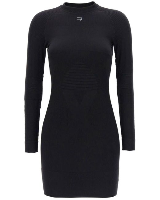Balenciaga Black Long-sleeved Ribbed Minidress