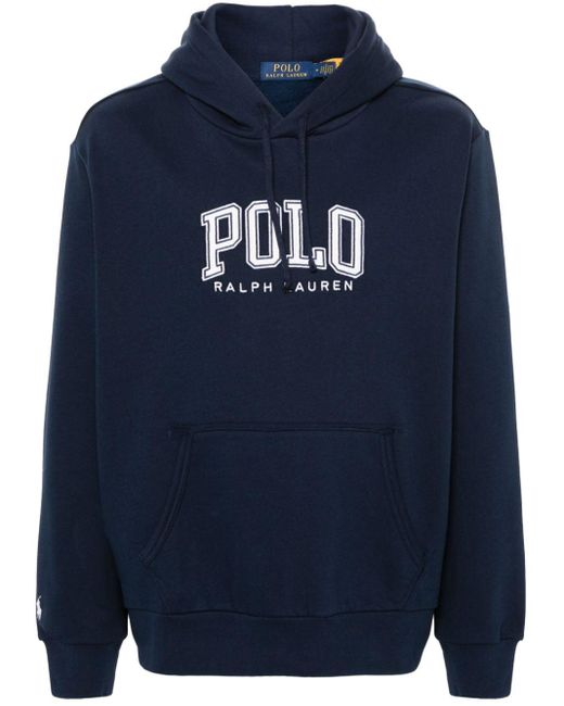 Polo Ralph Lauren Blue Logo-embroidered Coton-blend Hoodie for men