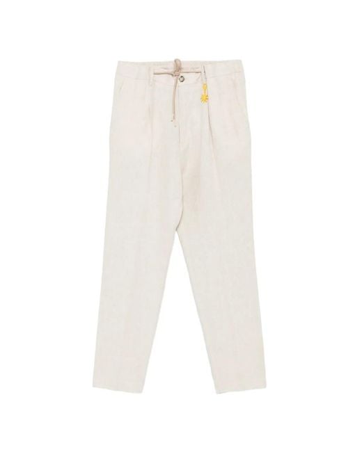 Manuel Ritz White Drawstring Trousers for men