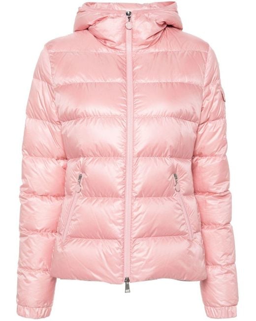 Moncler Pink Gles Hooded Puffer Jacket