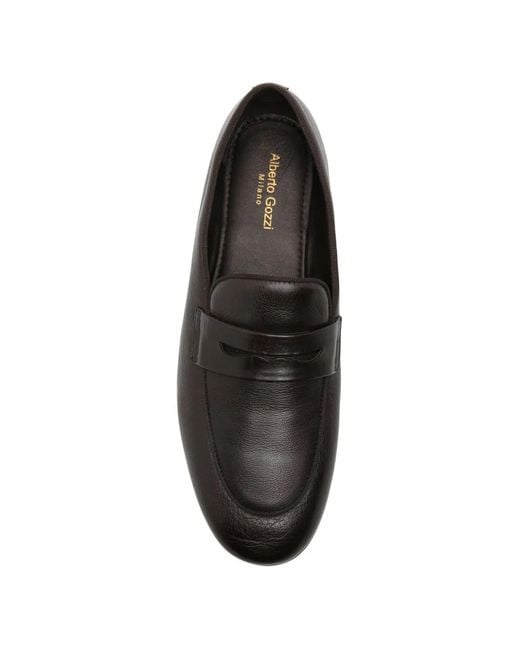 Alberto Gozzi Brown Mocassins En Cuir À Entaille Penny for men