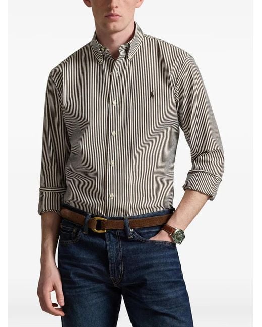 Polo Ralph Lauren Men's Gray Striped Shirt