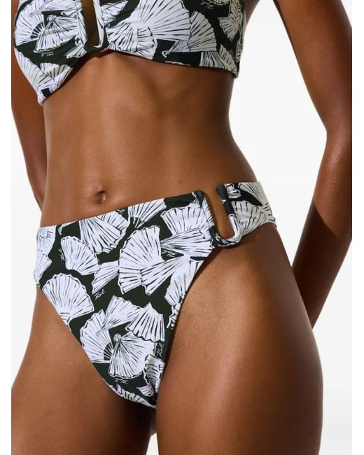 Karl Lagerfeld White Fan-Print Bikini Briefs